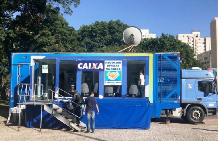 Caminhão da Caixa está em Cuiabá para regularização de dívidas