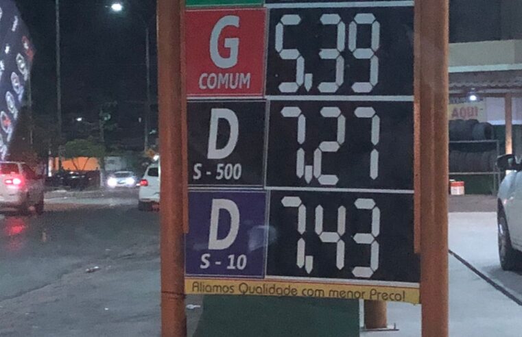 Preço de bomba da gasolina cai para R$ 5,35 em VG